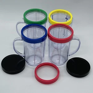 11 Piece Magic Bullet Blender Replacement parts (4) Mugs (2)Lids (5) Lip Rings - Picture 1 of 10