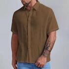 New Summer Men's Short sleeve Shirts Casual button Tops Thin Cotton Shirts Gift