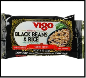 Vigo Auténticos Frijoles Negros y Arroces Bajos en Grasa 8oz Frijoles Negros y Arroces Paquete de 12 - Imagen 1 de 4