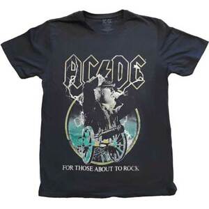 Ac/Dc For Those About To Rock Yellow Outlines Official Tee T-Shirt Mens Unisex