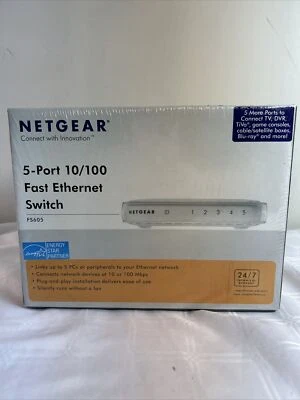 Netgear FS605NA 5-Port Fast Ethernet Switch 10/100 FS605 New In Box - Image 1 of 4