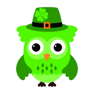 Aufkleber grüne Eule Irish mit Kleeblatt Sticker Auto Motorrad Caravan - Bild 1 von 4