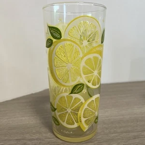 Rare Tumbler Culver Glass Citrus Lemons and Blossoms Design 6.25” T Replacement - Picture 1 of 10
