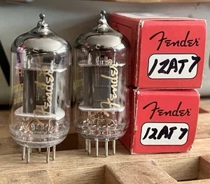 Matched Pair of Fender 12AT7 Vacuum Tubes by Electro Harmonix ECC81 Equivalent - Picture 1 of 5