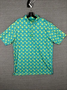 Bogeybros Mens Shirt XL Blue Green All Over Tropical Polo Golf Performance - Picture 1 of 10