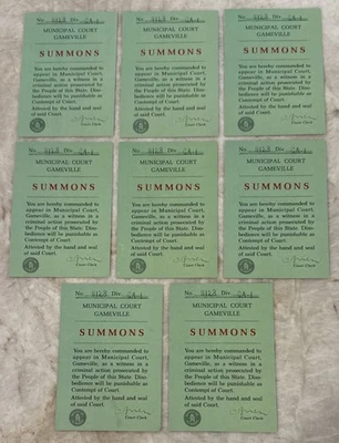 Vintage Parts 1960 Lie Detector Scientific Crime Game 8 Summons Cards - Image 1 of 2