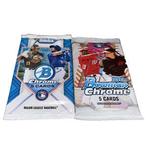 2021 & 2023 Bowman Chrome Baseball-5 Card Packs-Factory Sealed - Picture 1 of 4