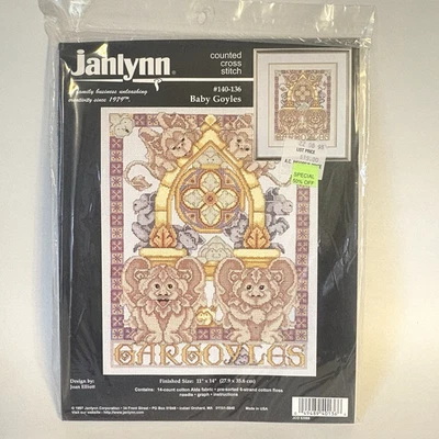 De Colección Janlynn Baby Goyles Punto de Cruz Kit #140-136 Gárgolas Gótico 11"x14" NUEVO Foto 1 de 4