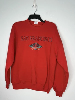 Сумасшедшая рубашка Гавайи мужской большой Сан-Франциско вышитая толстовка винтажный - Изображение 1 из 4