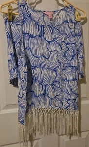 Lilly Pulitzer Sonya Fringe Tank Top And Shorts Set Size 4 - Picture 1 of 9