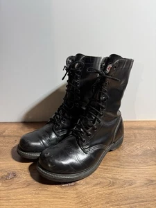Vintage Carolina Springerstiefel Größe 10R schwarz Leder Kampf Militär Spitze USA - Bild 1 von 14