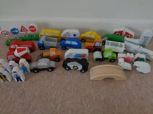 melissa and doug wooden vehicles & figures some blocks - Picture 1 of 14