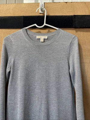 Michael Kors Silver Sparkle Sweater Dress Size Small Flared Sleeves And Hem - Image 1 of 4