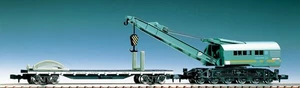 Tomix 2772 JNR Railway Crane Type So 80 Green with Flat Wagon 7000 N Scale - Picture 1 of 1
