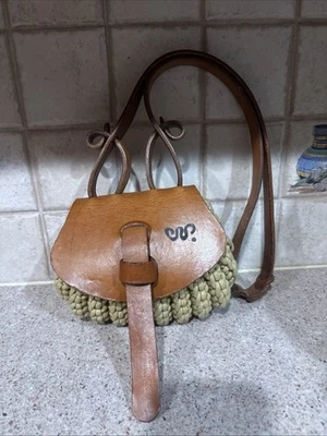 Bolsa de sillín de ganchillo/tejido/cuero Foto 1 de 3