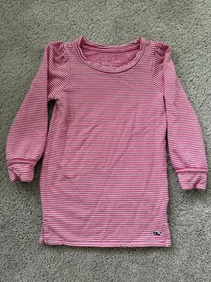Vineyard Vines Girls Toddler Striped Dress Size 3T Soft Pink White - Image 1 of 4