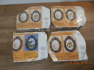 The Creative Circle Cross Stitch Kit 1924 1952 1926 METAL FRAME LOT OF 4 - Image 1 of 4