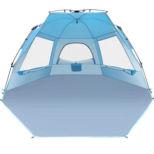 Glymnis Pop Up Beach Tent Large for 4-6 Person, Instant Pop Up Automatic Beach - Picture 1 of 5