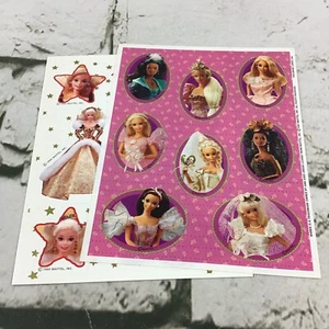 Vintage 90’s Barbie Doll Stickers Lot Of 2 Sheets Mattel Hallmark Seals - Picture 1 of 3