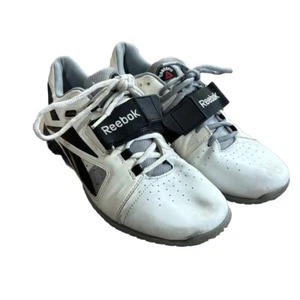 Reebok Women's Crossfit Shoes White Gray Shoelace Strap J85209 Size 8.5 - Picture 1 of 7
