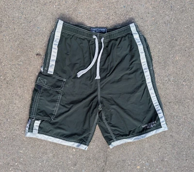 Vintage Abercrombie and Fitch Swim Trunks Lined Dark Green Small (30) Pockets - Image 1 of 4