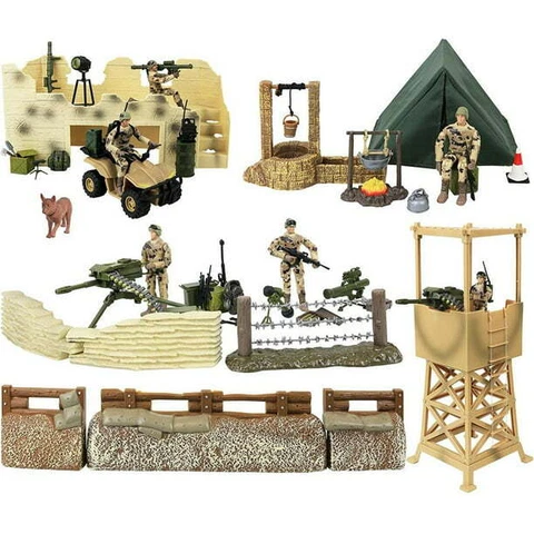 Click N' Play Military Checkpoint Action Figure Set, 60 Pieces Cover
