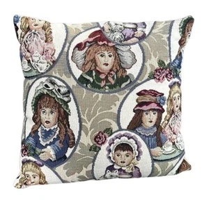Dakotah Victorian Tapestry Doll Bolster Pillow 16 X 16 Cottagecore Grandmacore - Picture 1 of 6