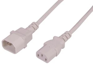 IEC C14 Stecker Zu C13 Buchse Stromkabel, 10A, 3M, Weiß - PELB2256 - Bild 1 von 1