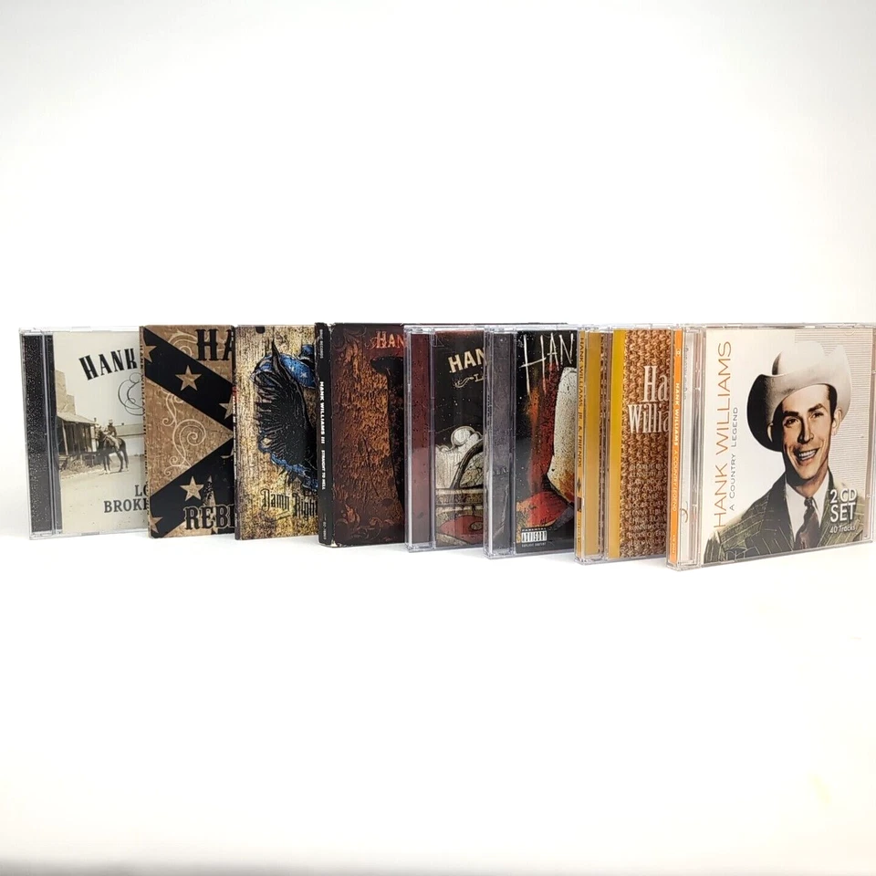Hank Williams Sr Jr III 8 CD Lot - Country Rock Hits, Rebel Music Collection - Изображение 1 из 4