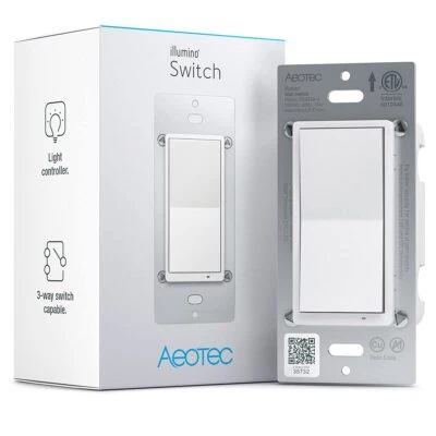 ~NEW~ Aeotec illumino Light Switch, Gen7 Z-Wave Plus, Non-Dimming [ZWA038]