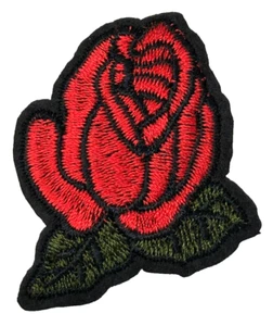 Patch Sew On Iron On Embroidered Clothing Hats Jackets Coat ROSE FLOWER A135 - Picture 1 of 3