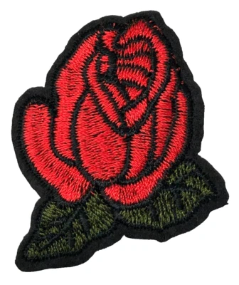 Patch Sew On Iron On Embroidered Clothing Hats Jackets Coat  ROSE FLOWER A135 - Image 1 of 3