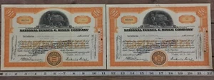 2X National Tunnel & Mines Company Mining Stock Certificate Maine 1944 1946 - Picture 1 of 4