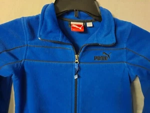 Puma 'Sport Lifestyle' Boys 7. Fleece, Full Zip Jacket. Blue With Black. VGC. - Picture 1 of 7