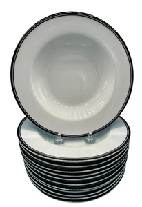 Juego de 2 cuencos de sopa Williams Sonoma Open Kitchen Bistro borde ancho negro - Imagen 1 de 8