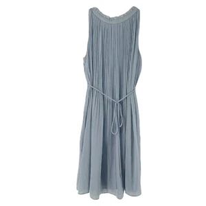 Ann Taylor Kleid blau Akkordeon Plissee ärmellos Gürtel Größe 2 knielang - Bild 1 von 8
