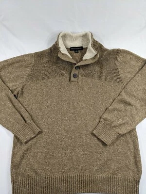 VTG Tricots St Raphael PulloverSweater Cotton Knit Mustard Beige CorkBoard Men M Foto 1 de 4