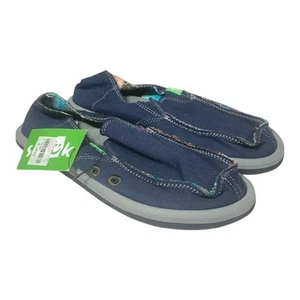 Sanuk Vagabond 1116541Y Navy Boy Size 4 Slip On 100% Authentic - Picture 1 of 9
