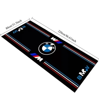 Kit Alfombra Garaje Moto Alfombra Alfombrilla Para BMW 220x80cm Negro Foto 1 de 4