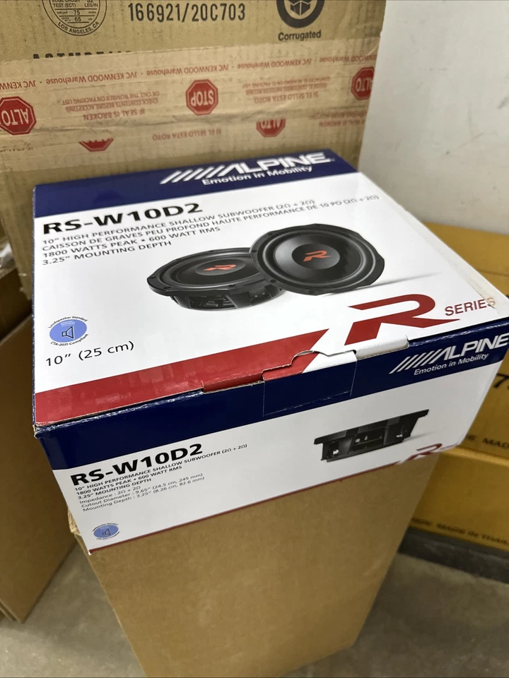 Subwoofer Alpine RS-W10D2 serie R de 10 pulgadas poco profundo con doble 2 ohmios nuevo Foto 1 de 1