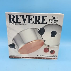 VTG Revere Ware 4 1/2 QT. Copper Clad Bottom Covered Dutch Oven NEW SEALED - Picture 1 of 5