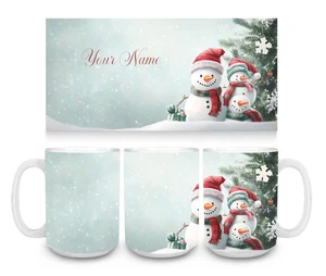 Handmade Personalize 15oz Ceramic Coffee Mug/Cup-Christmas-Snowman-Gift - Picture 1 of 1