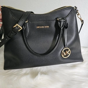 Neu ohne Etikett schwarze Leder Umhängetasche Handtasche Michael Kors - Bild 1 von 12