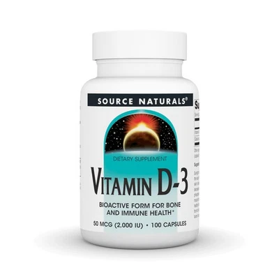 Source Naturals Vitamina D-3 2000 UI Suporta Saúde Imune Óssea* - 100 Cápsulas - Imagem 1 de 4