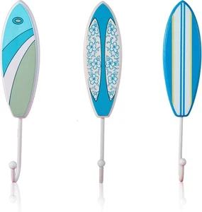 Ganchos de pared para tabla de surf tropical Tumbler Home - Juego de 3 - azul/verde/blanco - Imagen 1 de 6