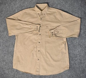 King Ranch Shirt Button Up Long Sleeve Western Mens Size XL Beige Cotton - Picture 1 of 9