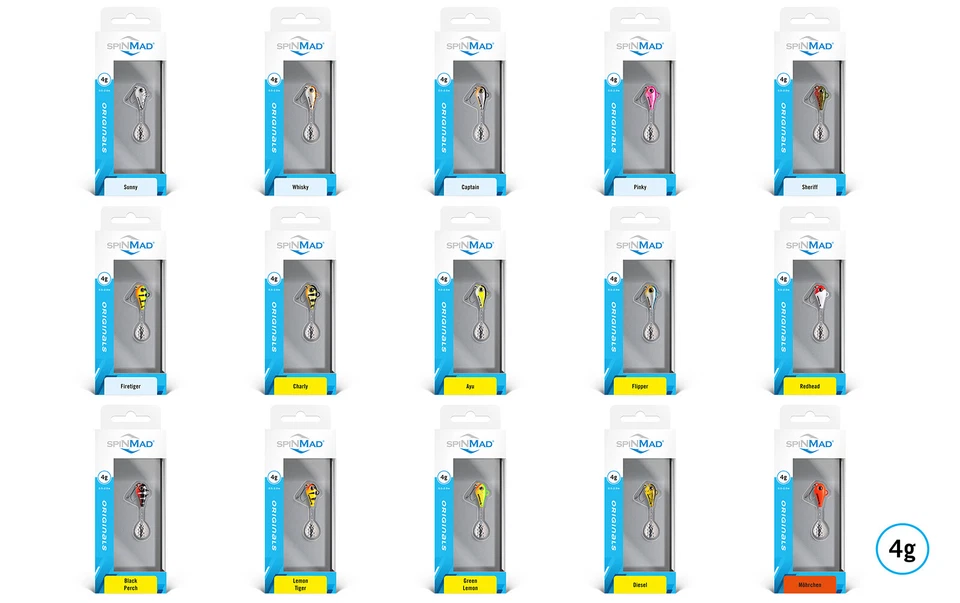 Lieblingsköder SpinMad Originals 4g 15 Farben Ayu Perch Tiger Sheriff Diesel usw - Bild 1 von 1
