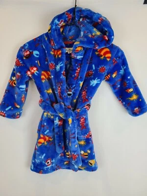 Bata de baño de vellón difuso con capucha criatura marina talla pequeña HATLEY azul talla pequeña 2-3 Foto 1 de 4