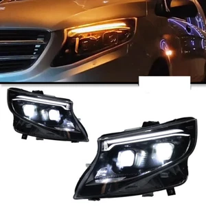 For Benz Vito W447 2016-2023 LED Headlight LED DRL Dynamic Signal Projector Lens - Picture 1 of 9