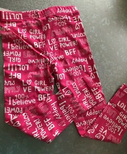 NWT Carter's Leggings hearts girl power unicorn bff words pink 4T - Picture 1 of 2